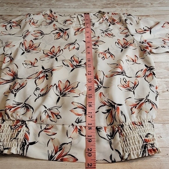 Sienna Sky Smocked Ivory Floral Top | Smocked Top | Sienna Sky Top - Picture 10 of 14